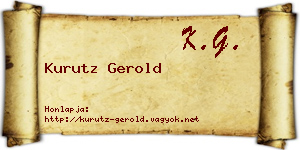 Kurutz Gerold névjegykártya